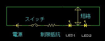 短絡したＬＥＤ回路