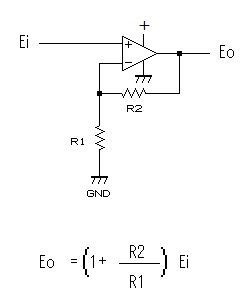 非反転増幅器回路図
